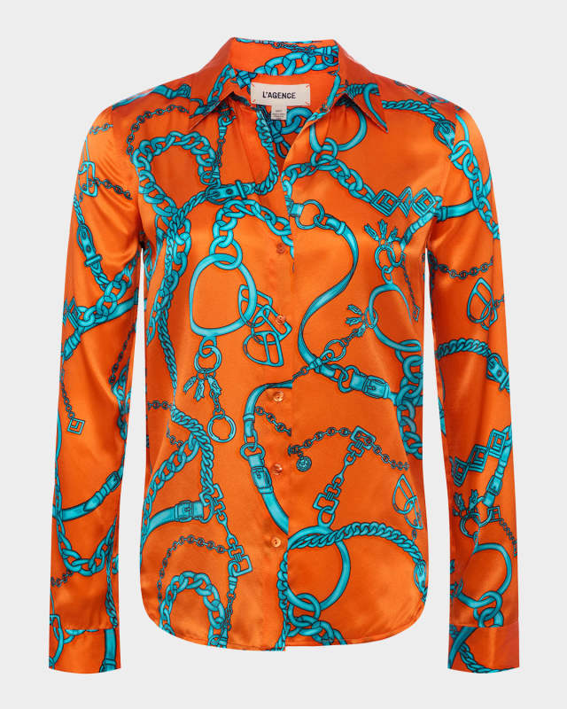 Buckle Chain Tyler Silk Blous